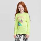 Girls' Long Sleeve Chinchilla Graphic T-shirt - Cat & Jack Lime S, Girl's, Size: