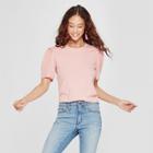 Women's Puff Short Sleeve Top - Grayson Threads (juniors') Pink