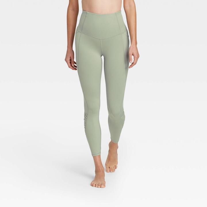 All In Motion Women's Contour Shirred Brushed Back High-waisted 7/8 Leggings 25 - All In
