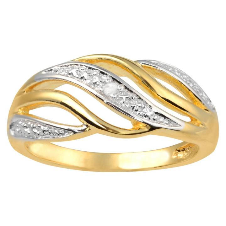 Journee Collection 1/10 Ct. T.w. Round-cut Diamond Pave Set Elegant Ring In Sterling Silver (j-k-i1-i2) - Gold