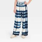 Women's Tie-dye Wide Leg Pull-on Pants - Knox Rose Blue