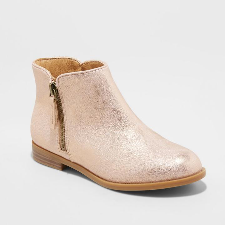 Girls' Jani Metallic Ankle Fashion Boots - Cat & Jack Rose Gold
