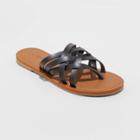 Women's Josephine Wide Width Multi Strap Sandals - Universal Thread Black
