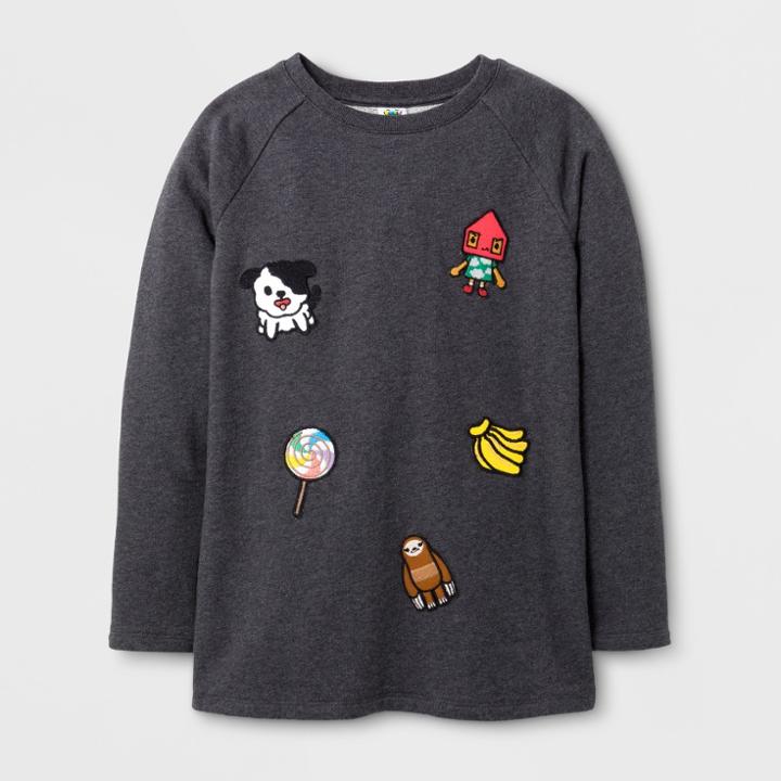Girls' Toca Boca Long Sleeve Tunic Top - Heather Gray