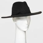 Women's Wide Brim Felt Fedora Hat - Universal Thread Charcoal, Grey