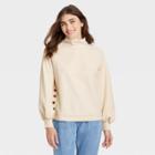 Women's Button Detailed Sweatshirt - Who What Wear Cream
