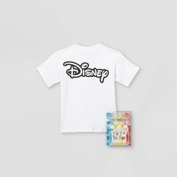 Kids' Disney Short Sleeve Graphic T-shirt With Tie-dye Kit - White
