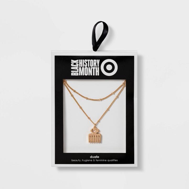 Ev Black History Month Black History Month Duafe Necklace - Gold