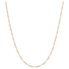 Tiara Adjustable Singapore Chain In 14k Rose Gold Over Silver - 16
