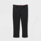 Toddler Girls' Skinny Slim Fit Uniform Chino Pants - Cat & Jack Black