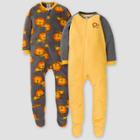 Gerber Toddler Boys' Lion Blanket Sleeper Footed Pajama - Dark Gray/yellow