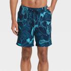 Men's 7 Line Leaf Swim Trunk With Liner - Goodfellow & Co Blue