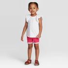 Toddler Girls' Solid Pull-on Shorts - Cat & Jack Pink 12m, Toddler Girl's