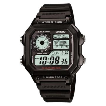 Casio Men's World Time Watch - Black (ae1200wh-1av),