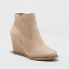 Women's Beatrice Microsuede Wedge Fashion Bootie - Universal Thread Taupe (brown)