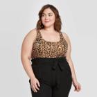 Women's Plus Size Scoop Neck Perfect Tank Top - Ava & Viv Brown 1x, Women's,