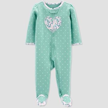 Baby Girls' Heart Sleep N' Play - Just One You Made By Carter's Mint Newborn, Green