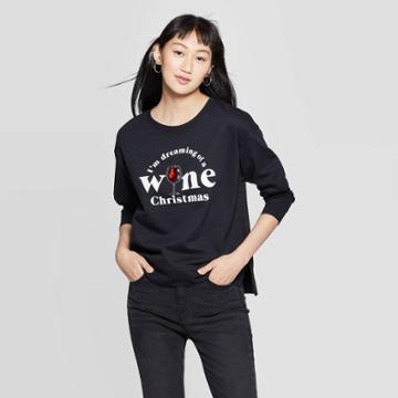 Fifth Sun Women's Wine Christmas Fleece Sweatshirt - Fifth