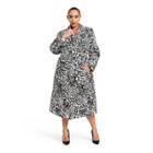 Women's Plus Size Animal Print Strong Shoulder Trench Coat - Sergio Hudson X Target Black/white