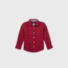 Oshkosh B'gosh Toddler Boys' Buffalo Check Woven Long Sleeve Button-down Shirt - Red
