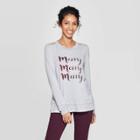 Women's Long Sleeve Crewneck Merry T-shirt - Knox Rose Gray