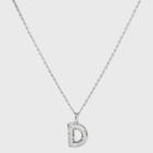Silver Plated Cubic Zirconia 'd' Pendant Necklace - A New Day