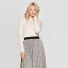 Women's Long Sleeve Ribbed Cuff Crewneck Pullover Sweater - A New Day Oatmeal Heather
