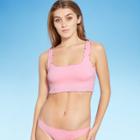 Juniors' Ribbed Tank Bikini Top - Xhilaration Pink