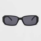 Men's Matte Plastic Rectangle Sunglasses With Smoke Lenses - Original Use Black