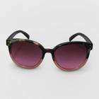 Women's Animal Print Cateye Plastic Round Sunglasses - A New Day Gray, Women's,