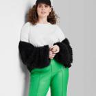 Women's Plus Size Short Sleeve Relaxed Fit Cropped T-shirt - Wild Fable White
