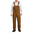 Dickies Men's Big & Tall Washed Denim Bib Overall - Brown Duck