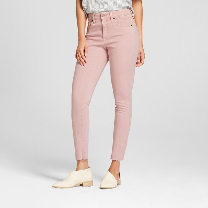 Target Women's High-rise Raw Hem Skinny Jeans - Universal Thread Pink