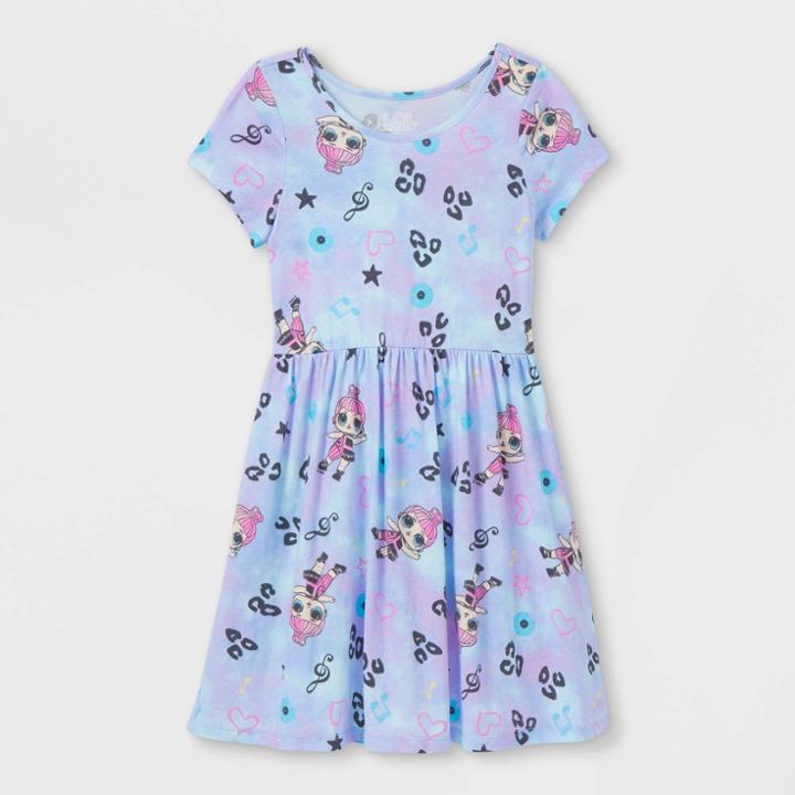 Girls' L.o.l. Surprise! Skater Dress - Purple/blue