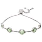 Target Adjustable Bracelet With Round Cut Crystals From Swarovski In Silver Plate - Green/gray