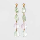 Irregular Simulated Pearl And Round Bead Drop Earrings - A New Day