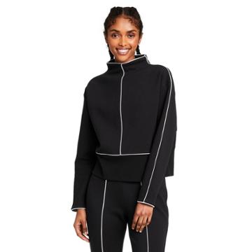 Women's Cropped Pullover Sweatshirt - Victor Glemaud X Target Black Xxs