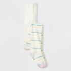 Girls' Fun Stripes Sweater Knit Full Tight - Cat & Jack White L, Girl's,