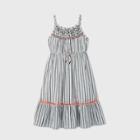 Girls' Striped Woven Midi Dress - Cat & Jack Black/white