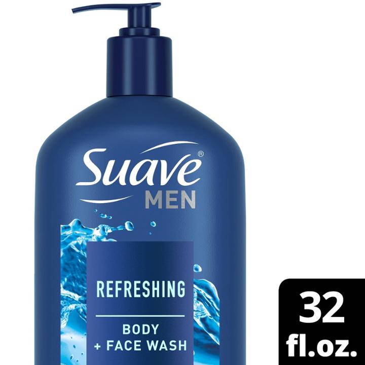Suave Men's Refresh Hydrating Body Wash Pump