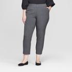 Women's Plus Size Slim Ankle Trouser Pants - Ava & Viv Dark Heather Gray