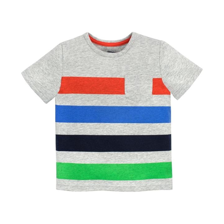 Gerber Graduates Toddler Boys' Stripe Short Sleeve Pocket T-shirt - Gray