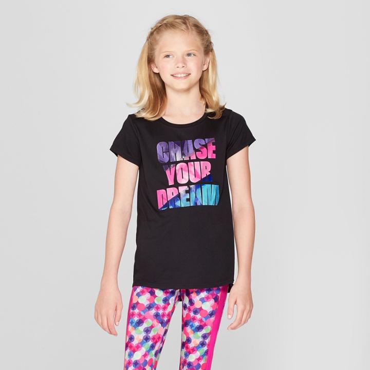 Girls' Chase Your Dream Graphic Tech T-shirt - C9 Champion Black
