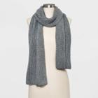 Women's Shaker Stitch Knit Scarf - A New Day Heather Gray One Size, Grey Gray