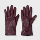 Women's Leather Tech Touch Gloves - A New Day Burgundy M/l, Size: Medium/large, Red