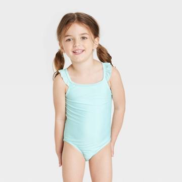 Toddler Girls' Solid One Piece Swimsuit - Cat & Jack Blue