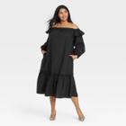 Women's Plus Size Balloon Long Sleeve Dress - Who What Wear Black