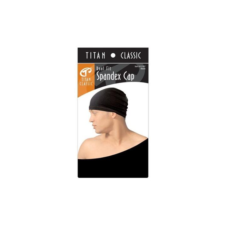 Titan Real Fit Spandex Cap, Black