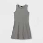 Girls' Tank Scoop Neck Rib-knit Skater Dress - Art Class Gray