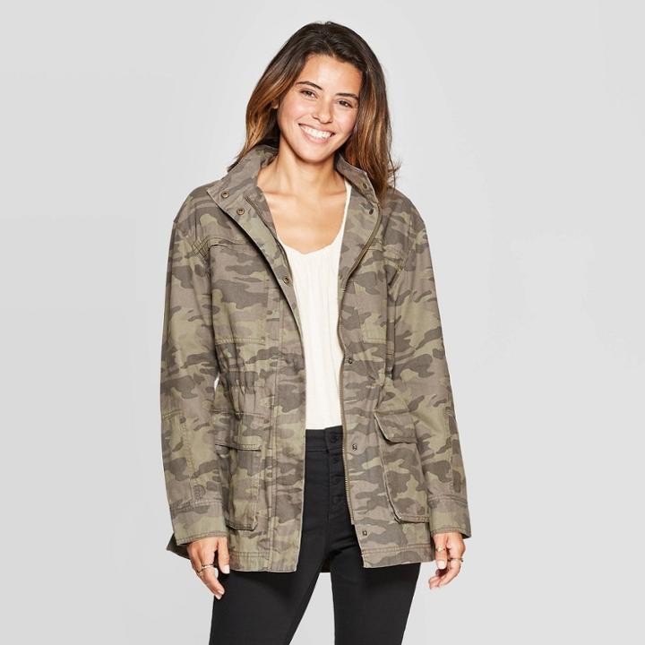 Women's Camo Print Utility Anorak Jacket - Universal Thread